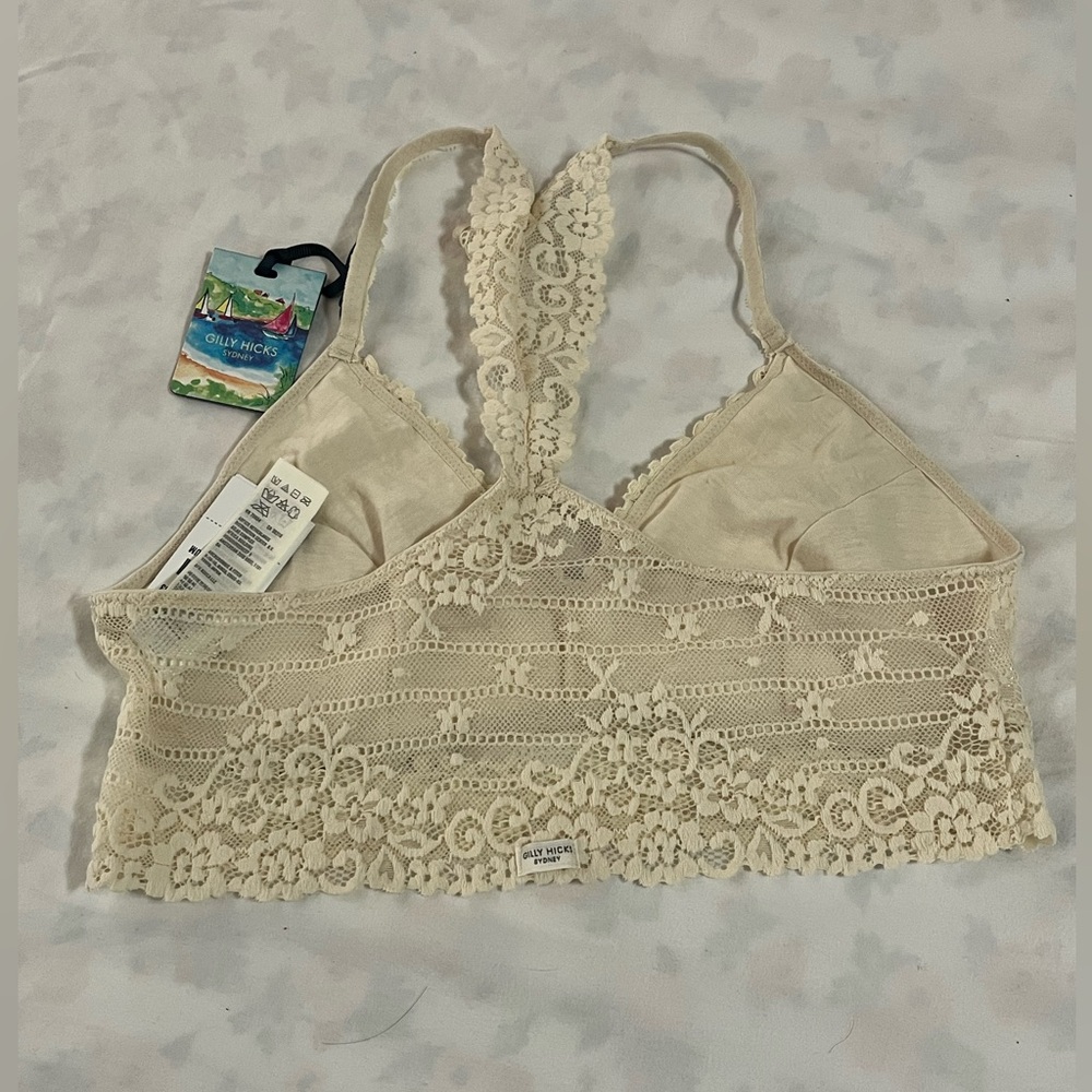 Abercrombie & Fitch & Gilly Hicks Cream Lace Unlined Bralette NWT Neutral Size M - Picture 5 of 7